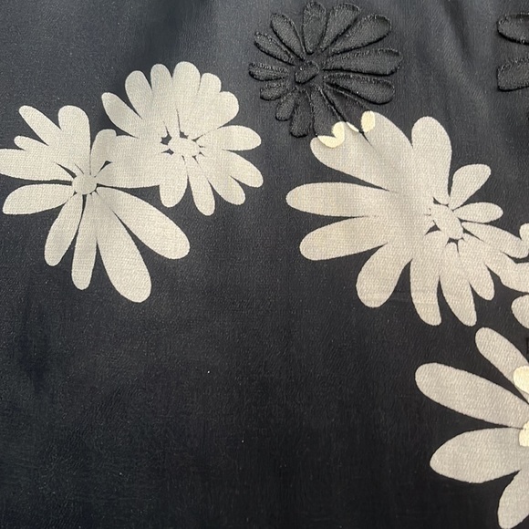 Liz Claiborne Flowy Silk Blend Black & Cream Skirt – 12 - Picture 3 of 6